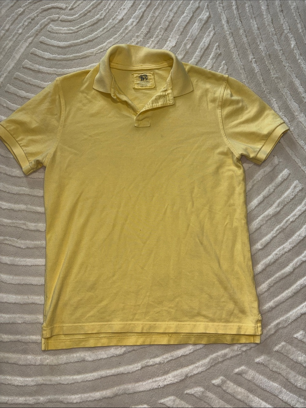 J. Crew Vintage Men's Pale Yellow Polo Shirt
